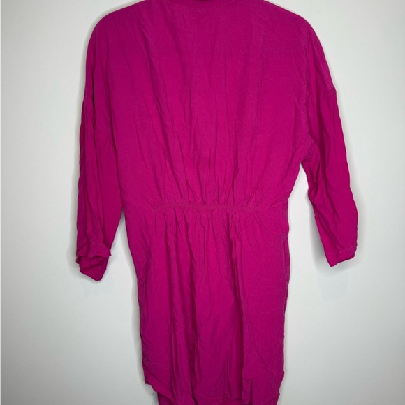 ZARA BLOGGER FAVORITE KNOTTED WAIST MINI DRESS FUCHSIA - Picture 8 of 8